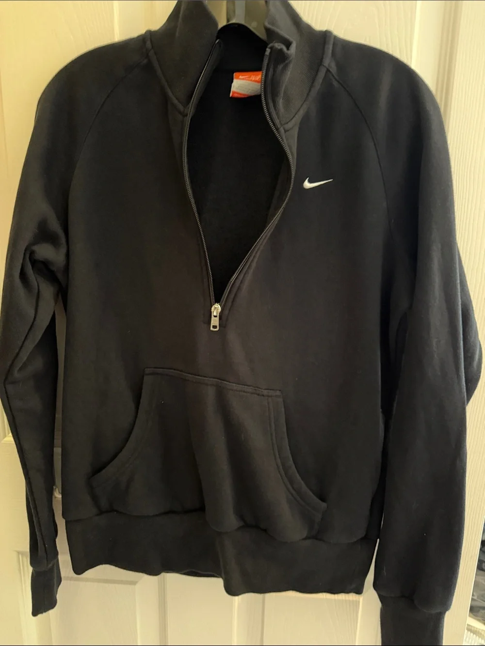 Nike Black Half-Zip Pullover with White Swoosh